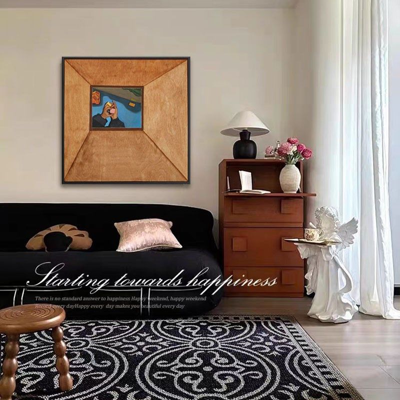 法式覆古抽象艺术客厅装饰t画中古简约沙发背景挂画高级感卧室壁,家居饰品,现代装饰画,淘宝优惠券,粉丝福利购,淘宝优惠卷