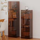 轻奢亚克力卧室书架书柜落地客厅置物柜多M层展示柜防尘带门置物