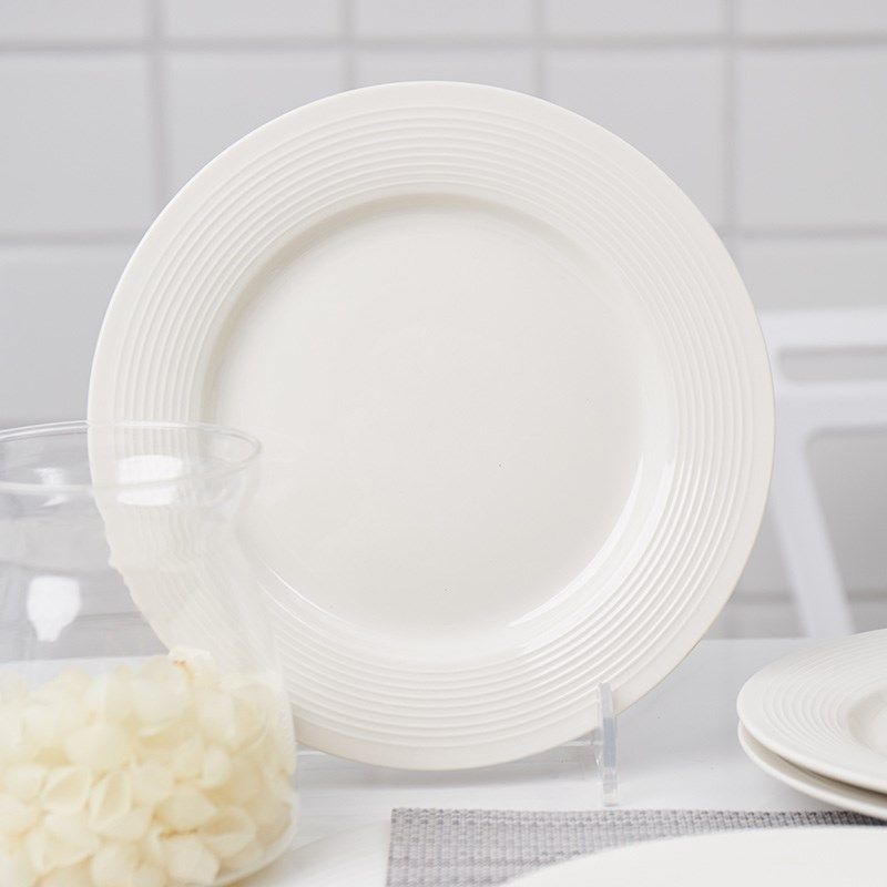 亿嘉四只装盘子家用m陶瓷菜盘北欧风简约白色圆形菜碟创意餐具套,餐饮具,盘,淘宝优惠券,粉丝福利购,淘宝优惠卷