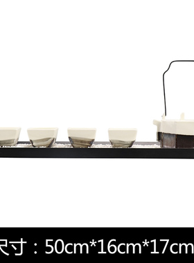 新创意八角陶瓷茶具盘装样板房茶室茶房展厅软装饰品