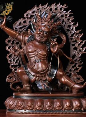 真古黄铜金刚手菩萨饰手提秘师佛像金刚藏尼泊尔铜像