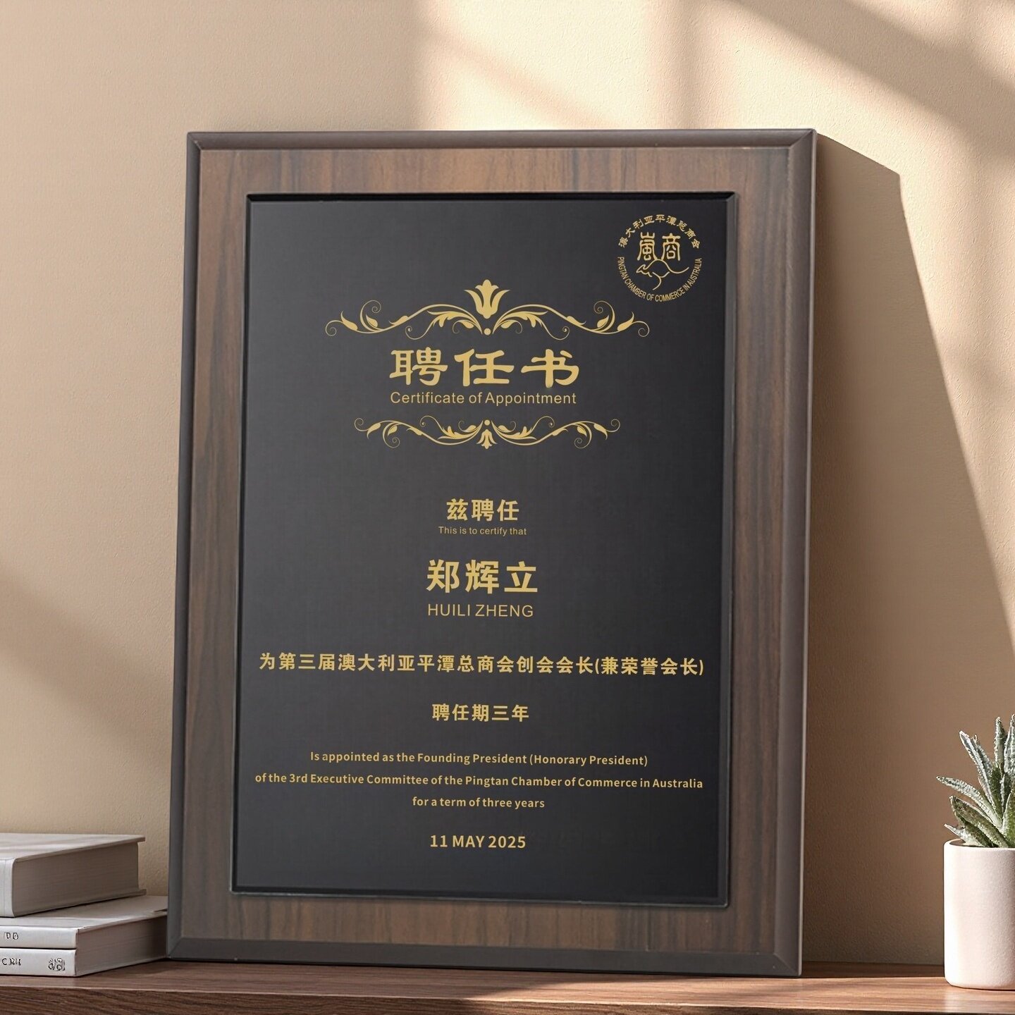 高级感聘书定制商会任命书聘任书相框奖牌奖状框金箔银箔奖牌优秀
