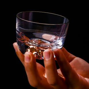 小茶杯主人杯男女品茗杯玻璃小茶杯单只小玻璃茶杯单杯小号藏金杯