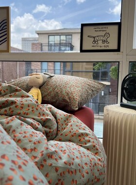 银杏花开  四件套纯棉全棉床单被套绿色田园风碎花床上用品