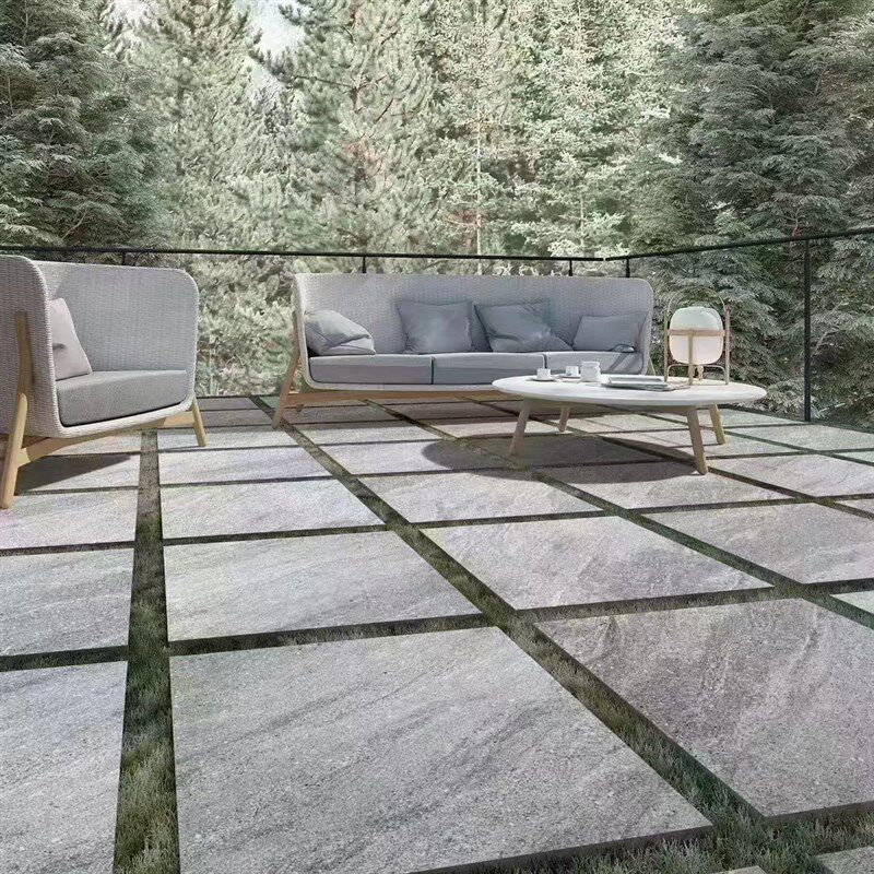 别墅庭院地铺石户外院子地砖室外花园露台防滑抗冻瓷砖石英砖PC砖