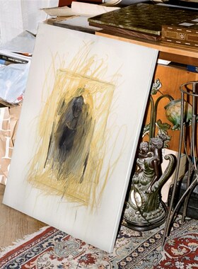 crisis art 37 艺术微喷装饰画黄色抽象挂画客厅办公室现代当代