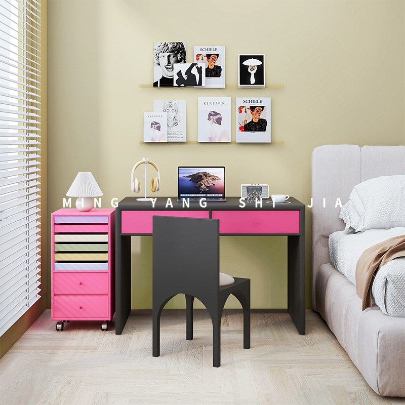 现代简约意式极简书桌电脑桌多巴胺家具学习桌定制家具单人办公桌