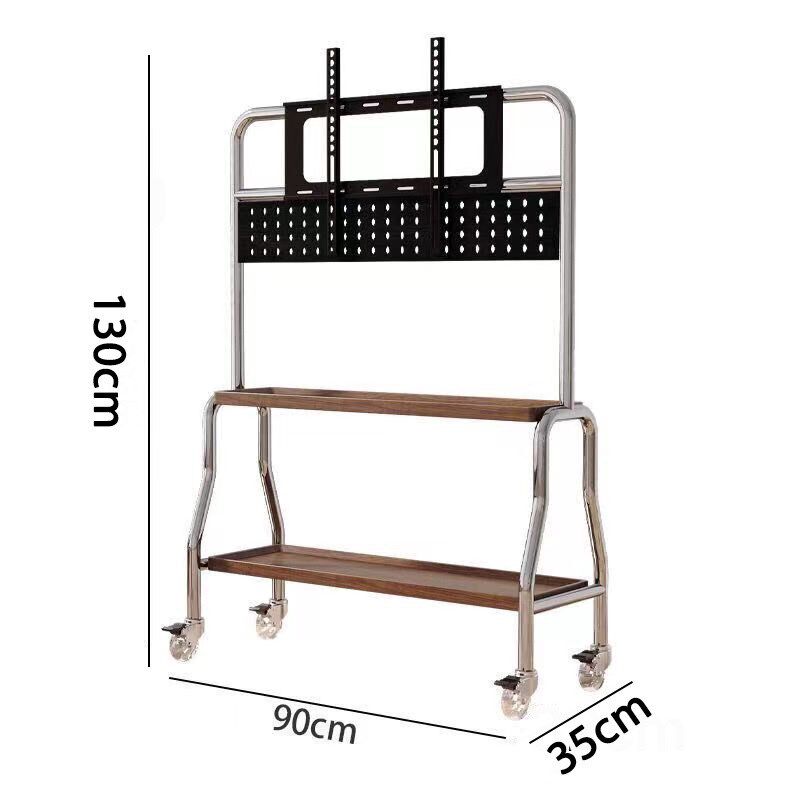 电视落地支架客厅卧室不锈钢艺术带轮移动式现代简约挂架43-75厂