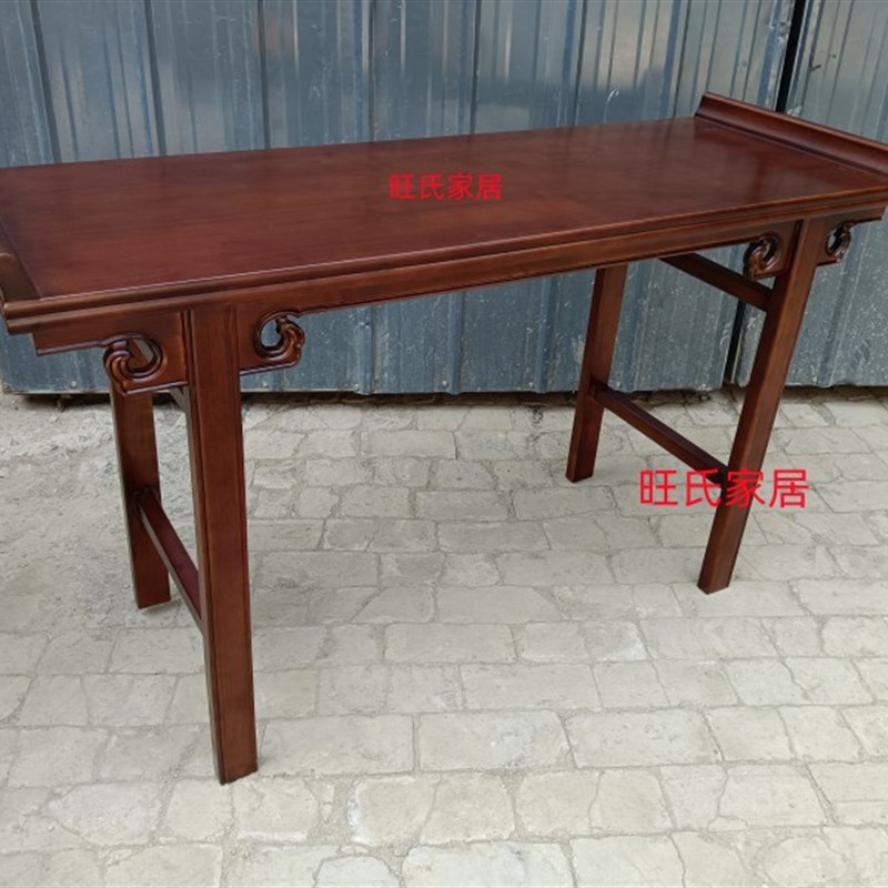 定制实木盆景架奇石架鱼缸架长条桌条案供桌玄关桌艺术品摆放桌子