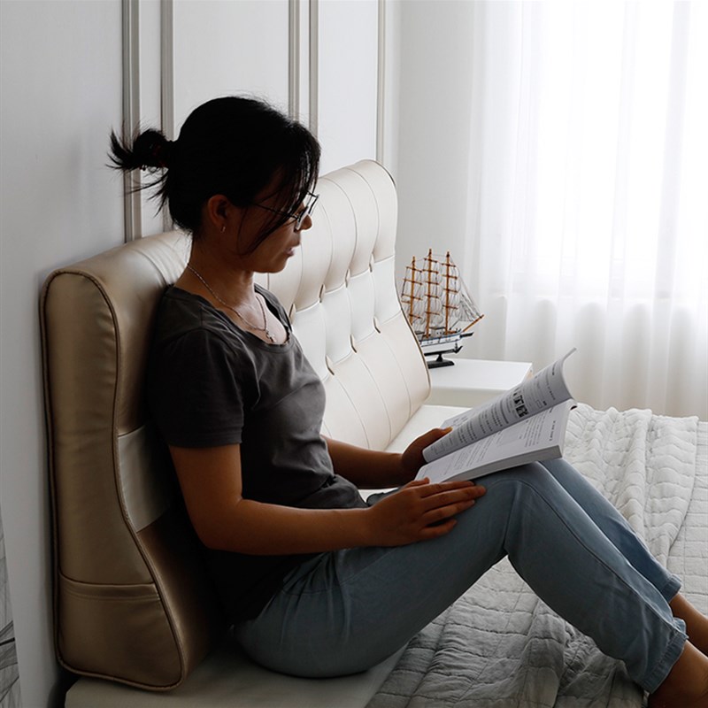 榻榻米无床头软包靠背靠垫套罩床靠背自粘硬海绵人体工程学木头贴