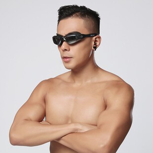 泳镜防水防雾高清护目镜男女平光近视款 备 耳塞一体训练游泳装