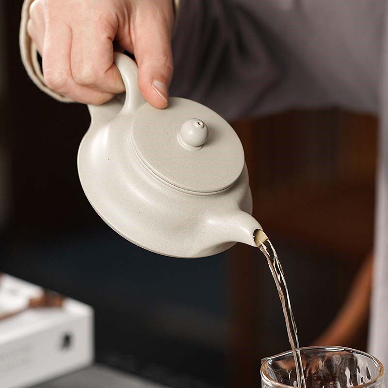 【壶永年】宜兴紫砂壶范银书纯全手工原矿白段·玉曲壶泡茶壶套装