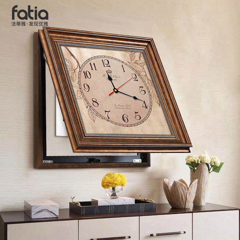 电表箱装饰画带钟表免打孔配电箱欧式遮挡电闸盒子大尺寸客厅挂画