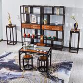 豪 一体阳台家用榫卯整装 壹米茶台办公室新中式 实木茶桌椅套装