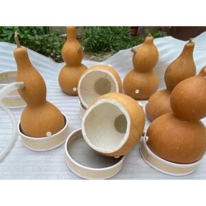 天然原色艾灸葫芦家用保健艾灸器艾灸大配件底座排气管