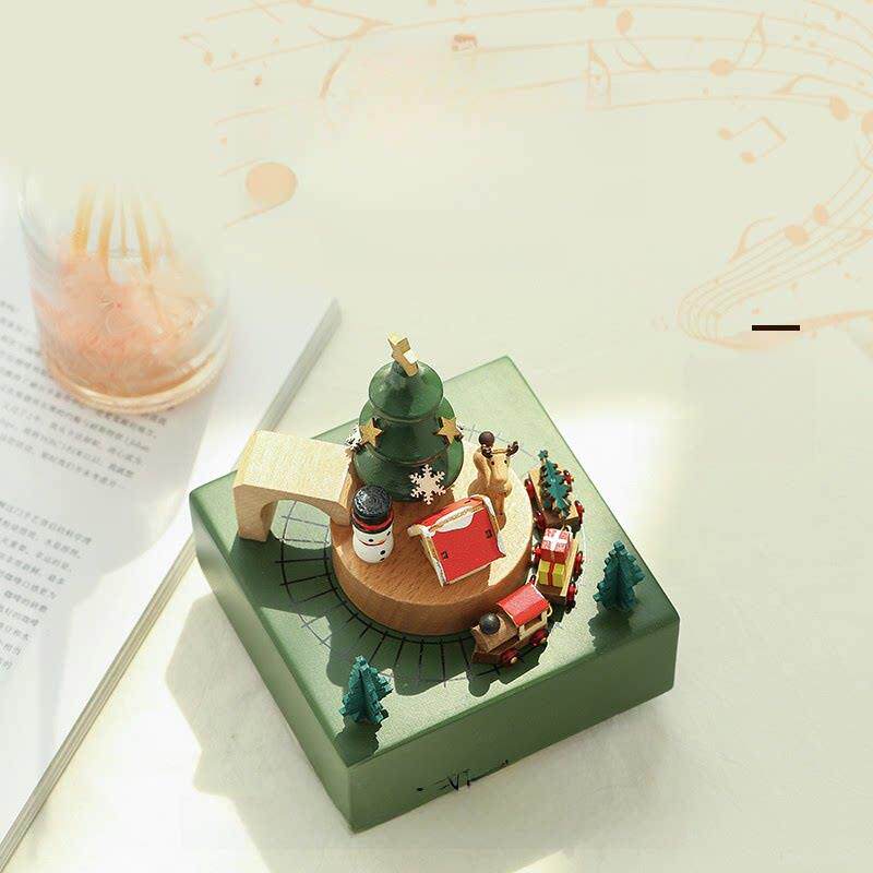 音乐盒天空之城旋转木马木制生日圣诞礼物的男孩和女孩的孩子