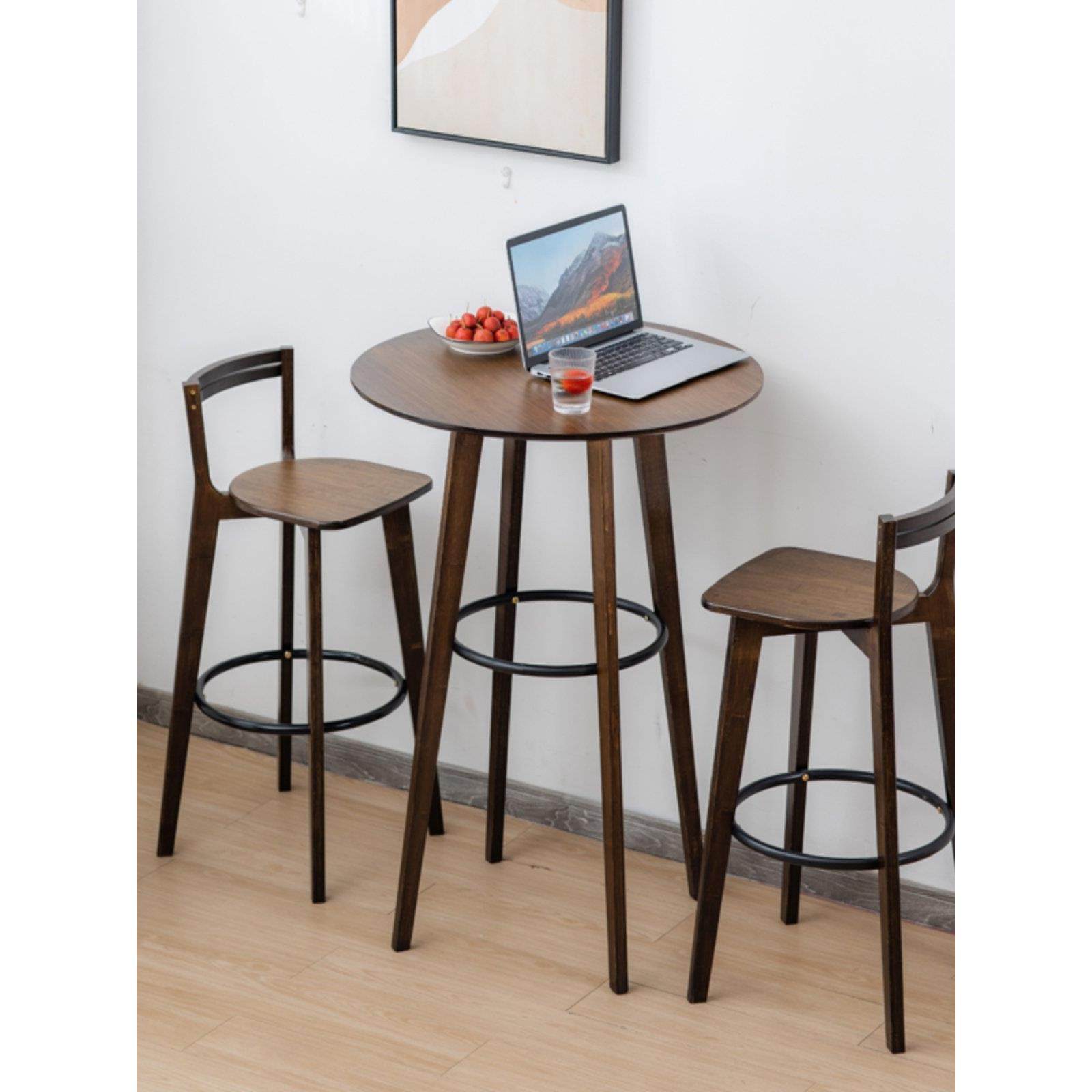 实木休闲圆形吧台桌阳台靠窗酒吧桌椅组合咖啡厅小高台家用高脚桌,住宅家具,吧台,淘宝优惠券,粉丝福利购,淘宝优惠卷
