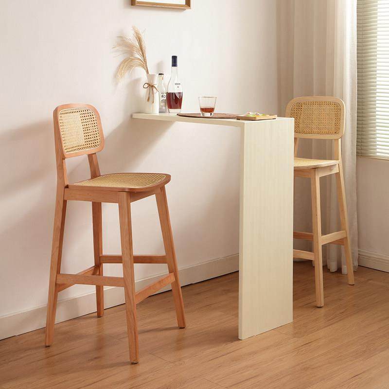 北欧实木吧台椅家用岛台椅侘寂风椅子藤编吧椅酒吧椅高脚靠背凳子,住宅家具,家用高脚椅,淘宝优惠券,粉丝福利购,淘宝优惠卷