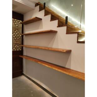 墙上置物架一字搁板实木墙面悬空壁挂书架隔板货架层板展示架