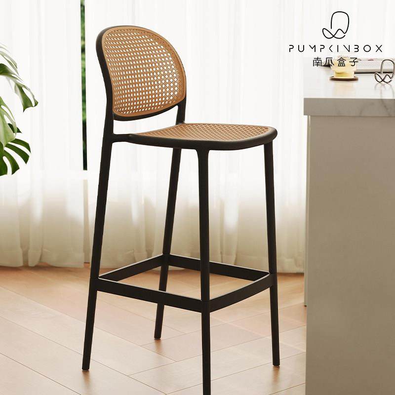 北欧吧台椅简约家用高脚椅小户型酒吧凳户外靠背轻奢塑料编藤吧椅,住宅家具,家用高脚椅,淘宝优惠券,粉丝福利购,淘宝优惠卷