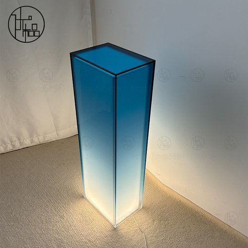 亚克力发光灯箱展示台架鞋子包橱窗展示台定制彩色展示盒收纳高端