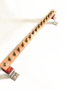 机房接地汇流排 机柜接地铜排19英寸3*30*500 标准机柜铜排汇流排