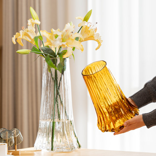 富贵竹花瓶摆件大号客厅高级感桌面插花雪柳马醉木落地摆设