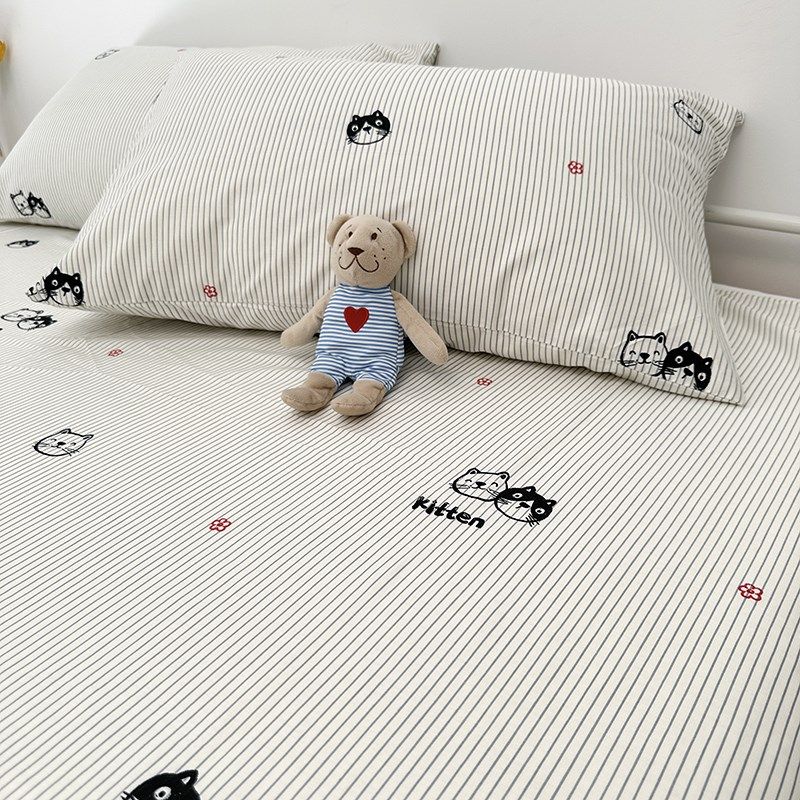 100%全棉斜纹文艺条纹宿舍床单纯棉单件40支单双人春夏被单可定制,床上用品,床单,淘宝优惠券,粉丝福利购,淘宝优惠卷