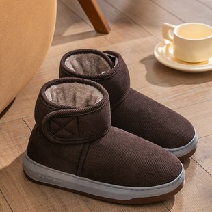 手工高帮老人老式老棉鞋男款冬季防滑妈妈棉拖鞋女加绒加厚保暖鞋