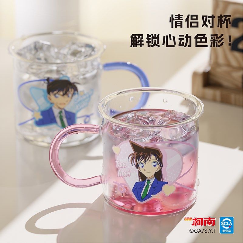 工藤新一&毛利兰冷变玻璃杯1个