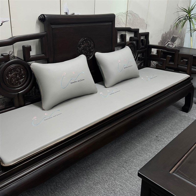 冬夏两用红木沙发坐垫防滑中式实木椅子垫子双面两用茶椅座垫定制