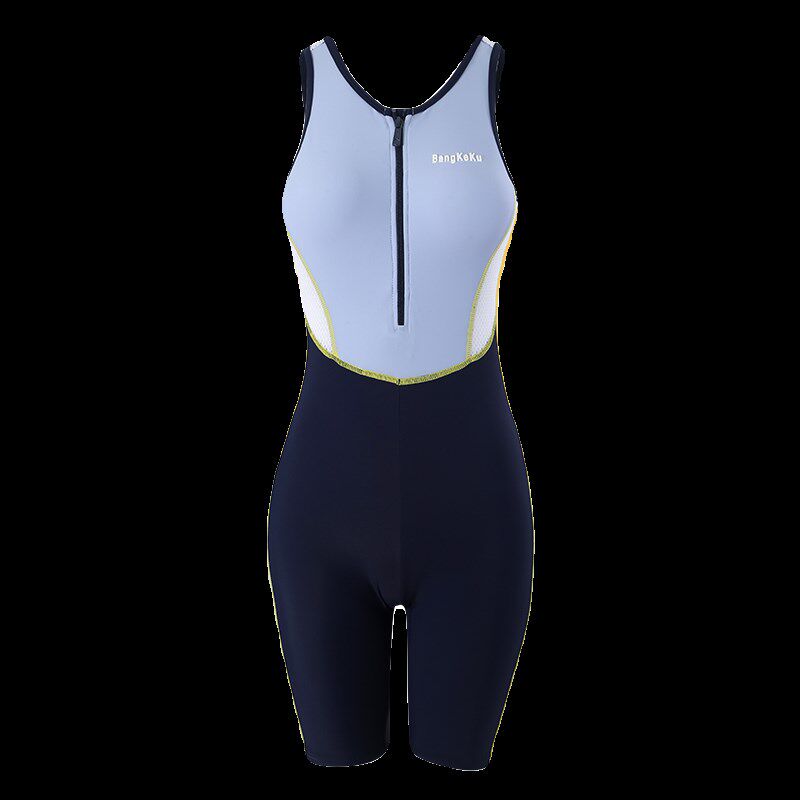 无袖竞速泳衣女款运动训练连体女竞技游泳馆平角大码泳装