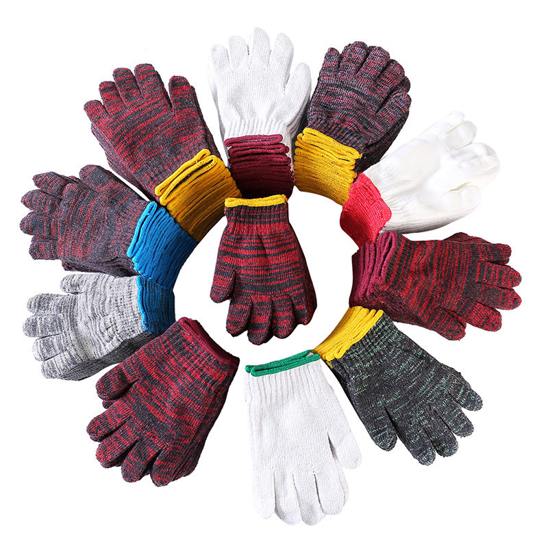 手套劳保耐磨工作工地干活修理加厚棉线防护防滑手套60双包邮