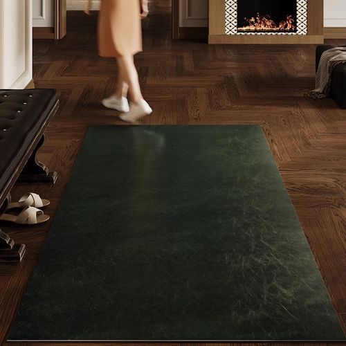 高端皮革脚垫入户门地垫子防滑耐脏家用进门口玄关门厅老钱风地毯