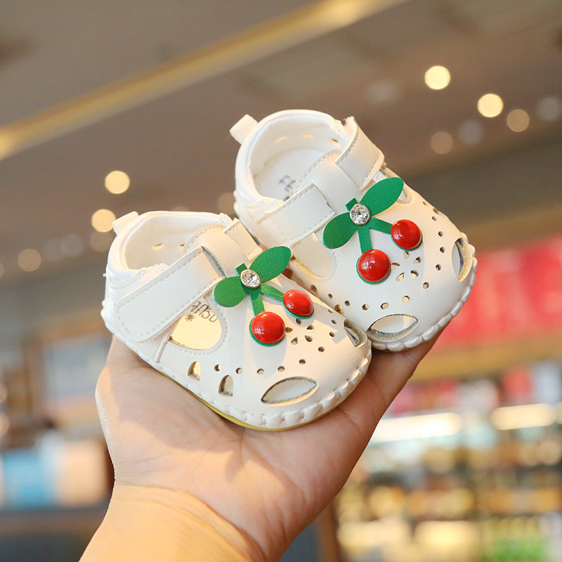 春夏季0一1岁女宝宝凉鞋4-7-9个月婴幼儿软底学步鞋 小童公主单鞋