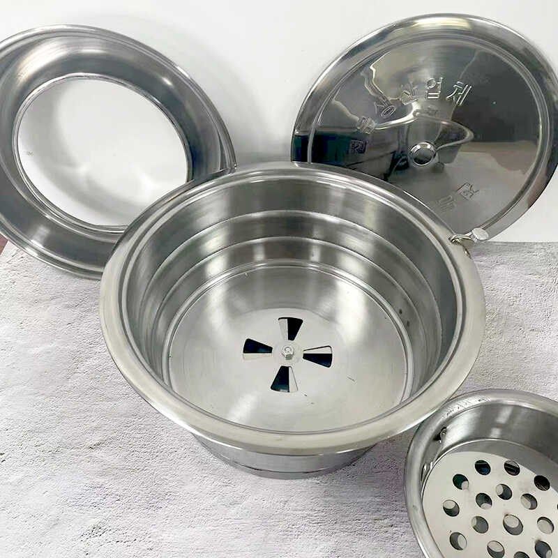 韩式不锈钢烤肉盘烧烤炉商用韩式炭火盆木炭家用室内户外碳烤炉子