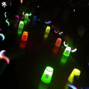 杯子舞用杯子发光道具杯夜光荧光杯子舞道具杯子舞表演专用杯荧光