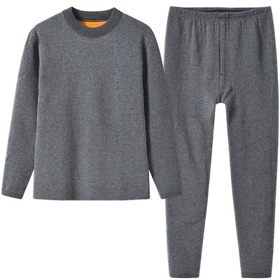 中老年保暖内衣女加绒加厚冬季妈妈老年人老人男爷爷奶奶套装防寒