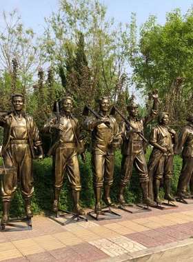 玻璃钢知青下乡人物雕塑红色文化纪念馆农耕劳动户外铜雕像定制