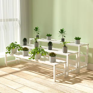 窗台花架阶梯式单个多层带轮可移动多肉盆栽置物架阳台庭院花架子