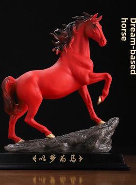 陶瓷红马饰品，客厅，无障碍豪华，高端马，生肖吸引财富，马成功