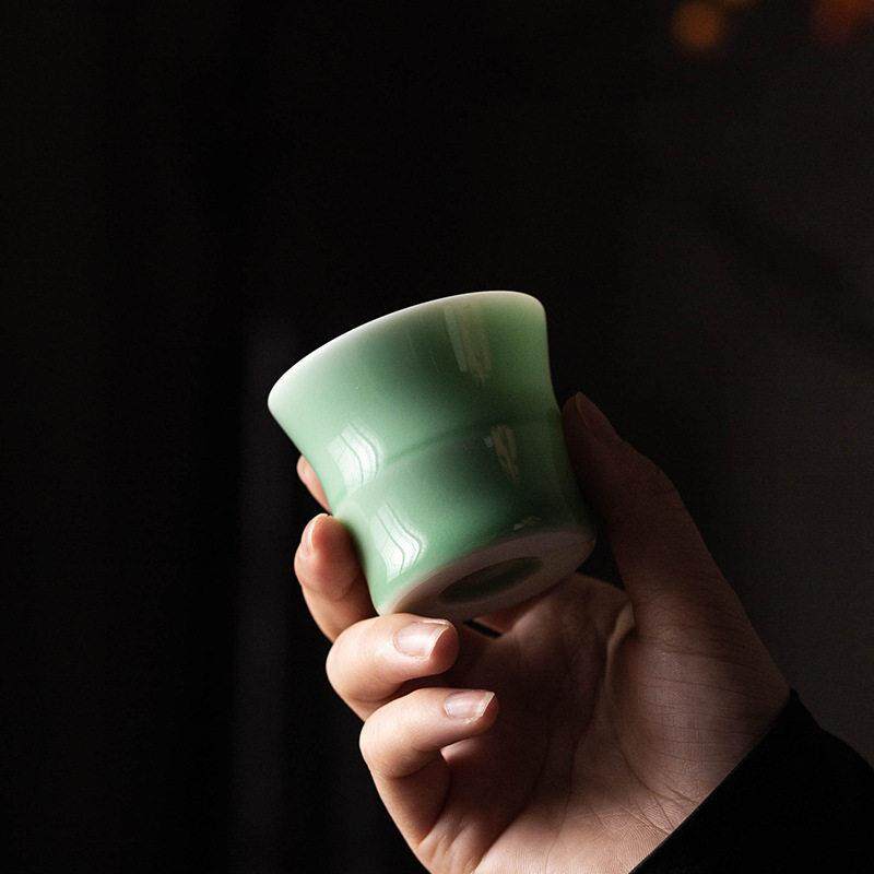 手工青瓷竹节主人杯单杯功夫茶具个人专用高档喝茶闻香品茗小茶杯,餐饮具,茶杯,淘宝优惠券,粉丝福利购,淘宝优惠卷