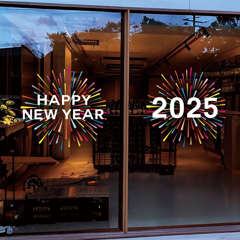 2025新年贴纸春节静电贴画龙年创意橱窗贴装饰窗花氛围场景玻璃贴