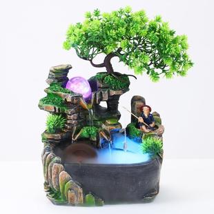 假山喷泉招财客厅办公桌水景小摆件转造景L20A现代简约风