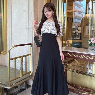 【日本直邮】GRL 花卉拼接美人鱼连衣裙 品番:on337