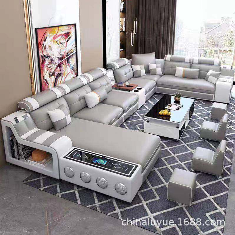 2024新款客厅简约时尚大小户型多功能免洗科技布布艺沙发组合