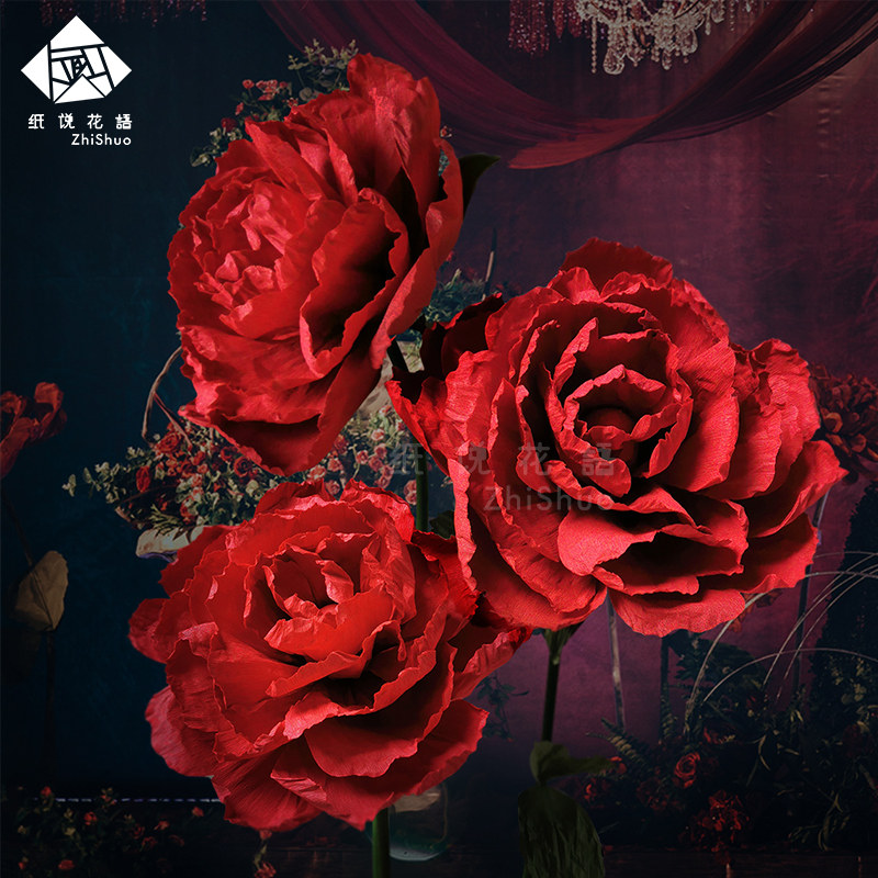 婚庆装饰路引纸花大红色节日橱窗婚礼布置立体手工成品仿真纸艺花,节庆用品/礼品,婚庆绢花,淘宝优惠券,粉丝福利购,淘宝优惠卷