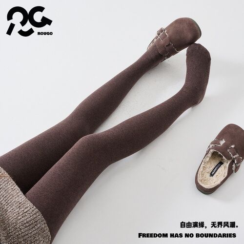 咖啡可可打底连裤袜女秋冬款袜棉保暖不M掉裆咖色丝袜棕色加绒