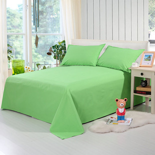 【纯色床单】纯棉加厚粗布床单单件/全棉床单三件套学生美容院床