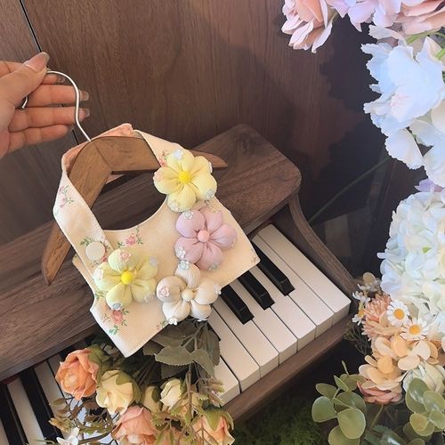 猫咪狗狗牵引绳小型犬泰迪比熊宠物胸背花花配饰